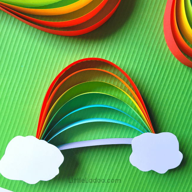 Paper strip rainbow craft