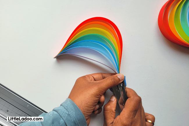 Paper strip rainbow Craft