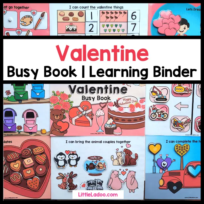 Valentine Busy book activities