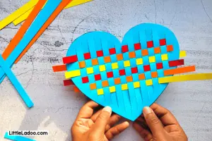 Paper Weaving Heart Craft - Little Ladoo