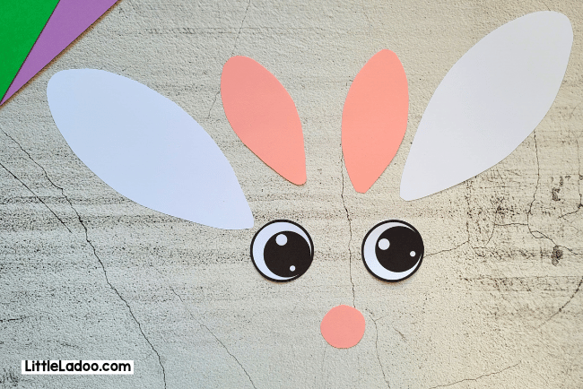 Easter paper Plate Bunny template pieces 