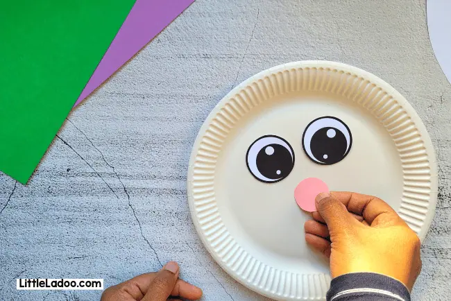 Stick Bunny eyes and Nose on the plate