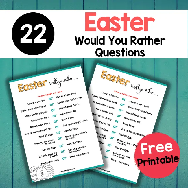 Easter Fun: A Printable Would You Rather Game for Kids