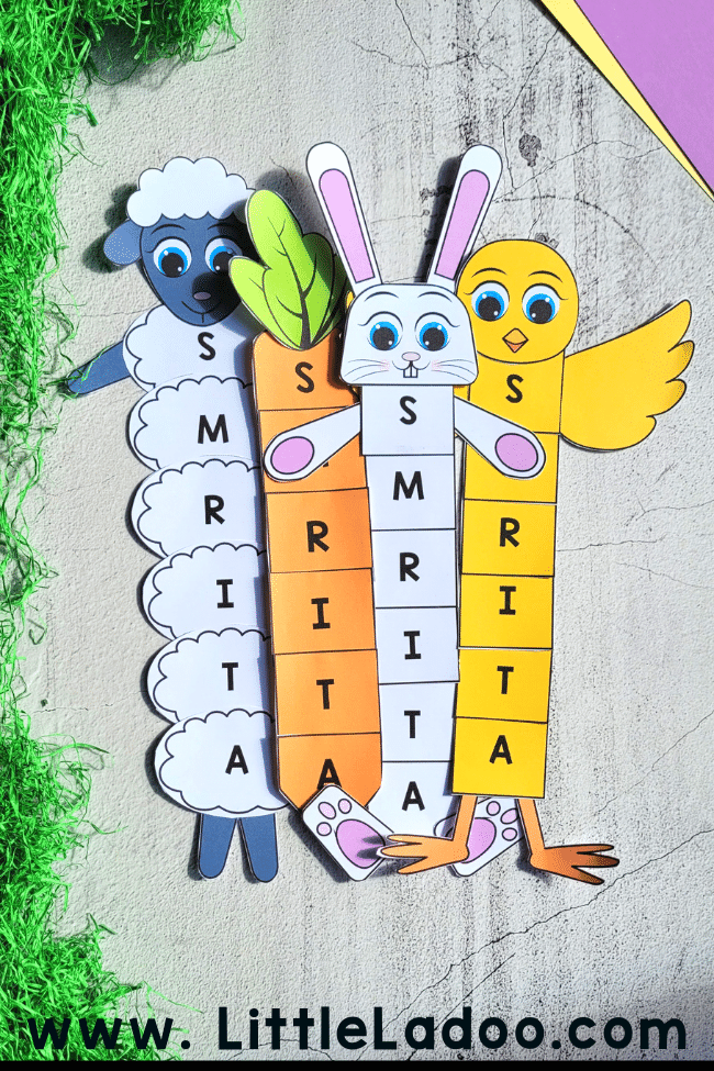 Preschool Easter Name crafts 