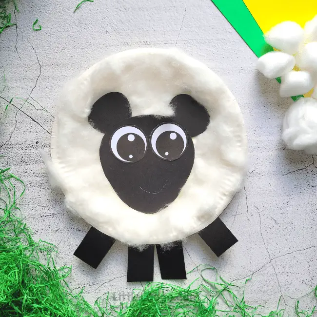 Paper plate sheep craft