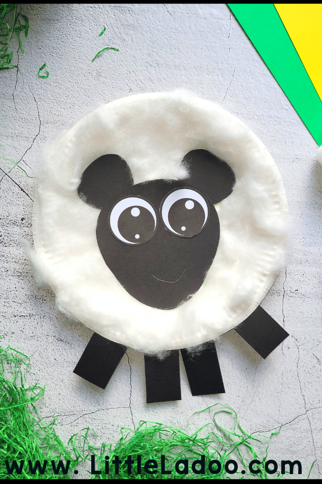 Paper plate sheep craft with free template