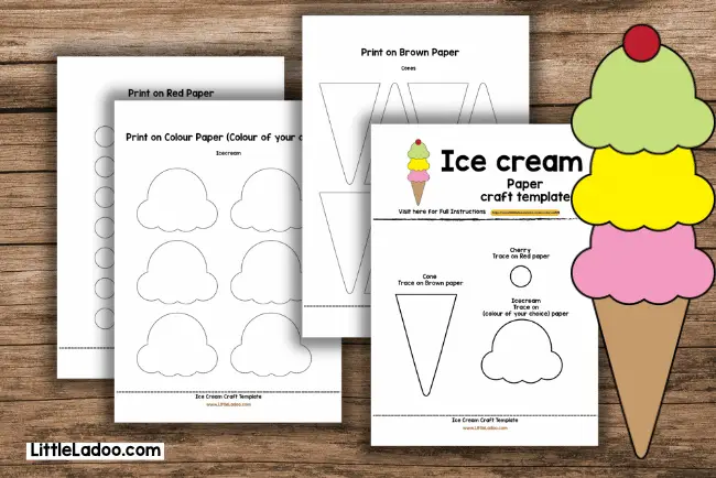 Icecream cone free template PDF