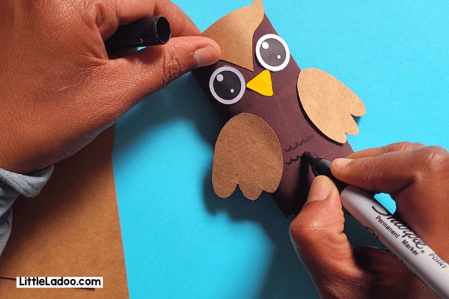 Toilet paper roll owl craft