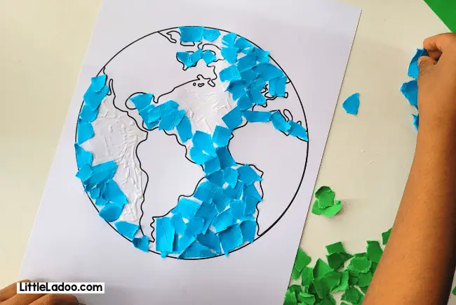 Torn paper earth day craft