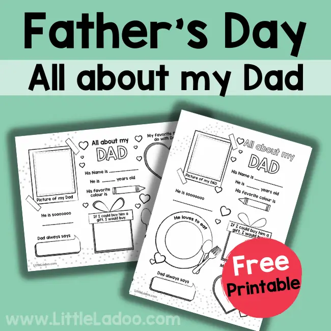 All about my dad Printable