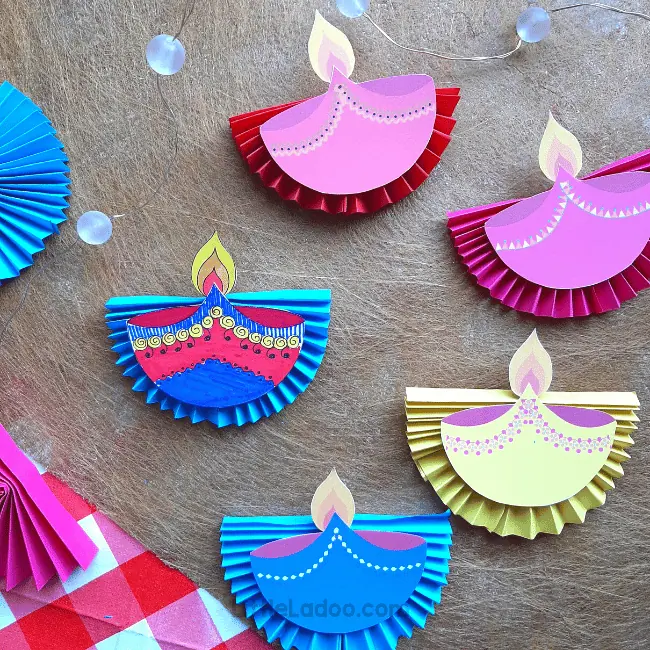 Paper diya Craft for kids