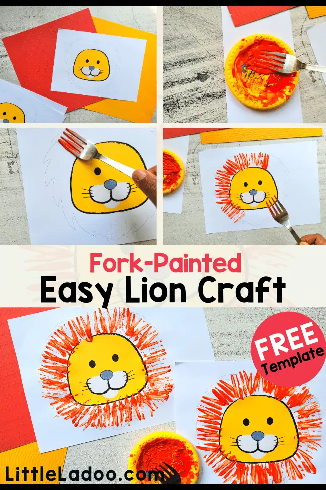 How to make a lion craft with fork