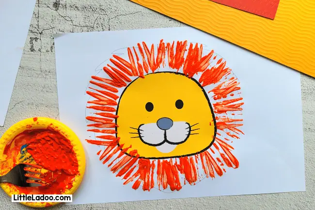 Fork Painted lion Craft for kids (8)