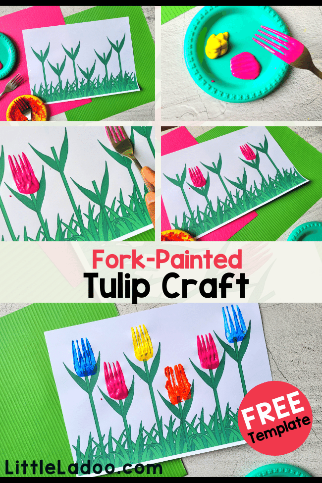 How to make Tulips with fork painting