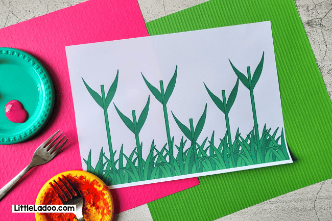 Tulip fork painting template