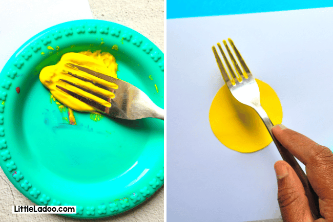 Yellow fork painting