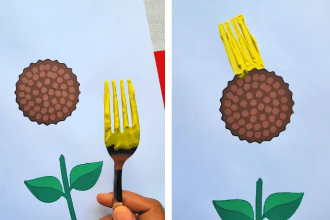 Sunflower fork painting