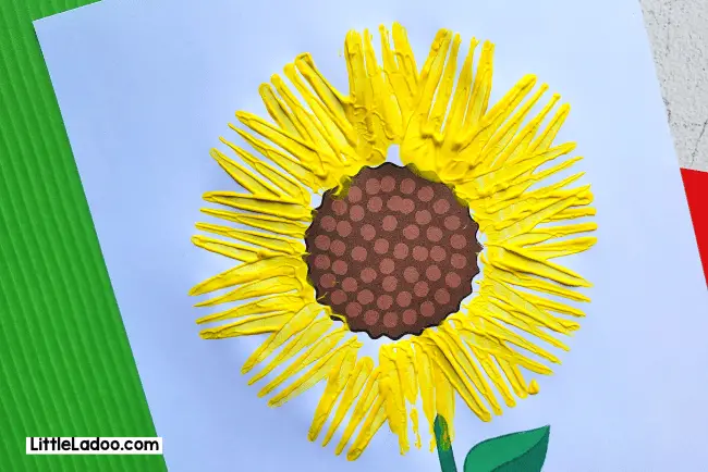 Fork painted sunflower craft 
