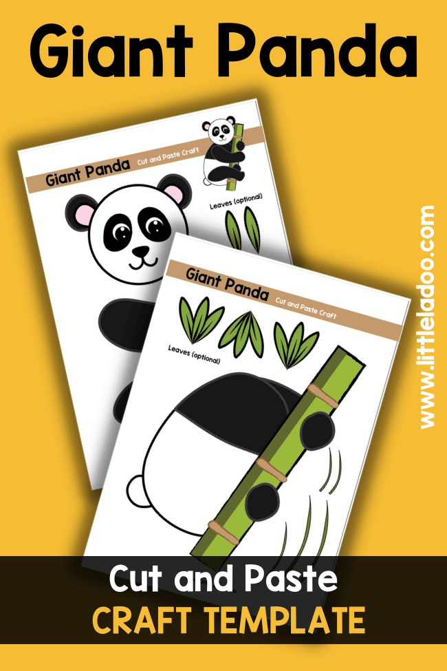 Panda Cut and paste craft Template colour