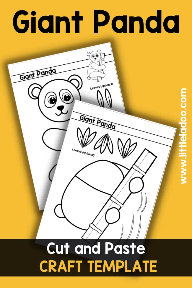 Panda cut and paste craft template Black and white