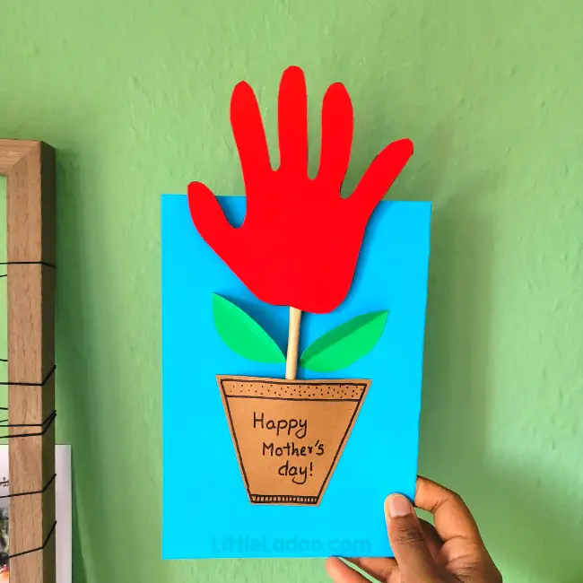 Mother's day Handprint flowers card