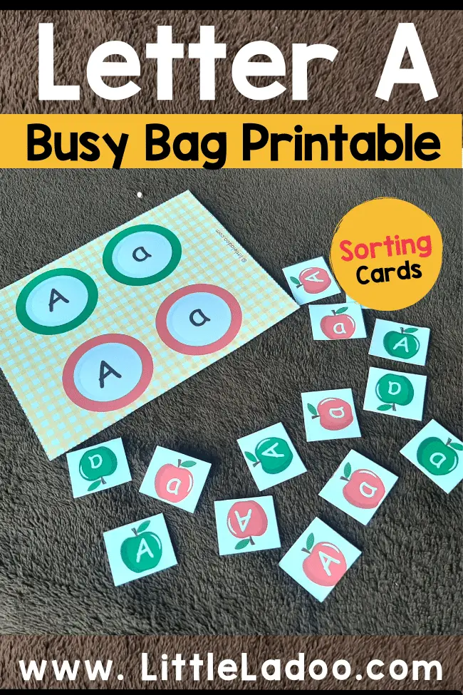 Letter A busy bag printable
