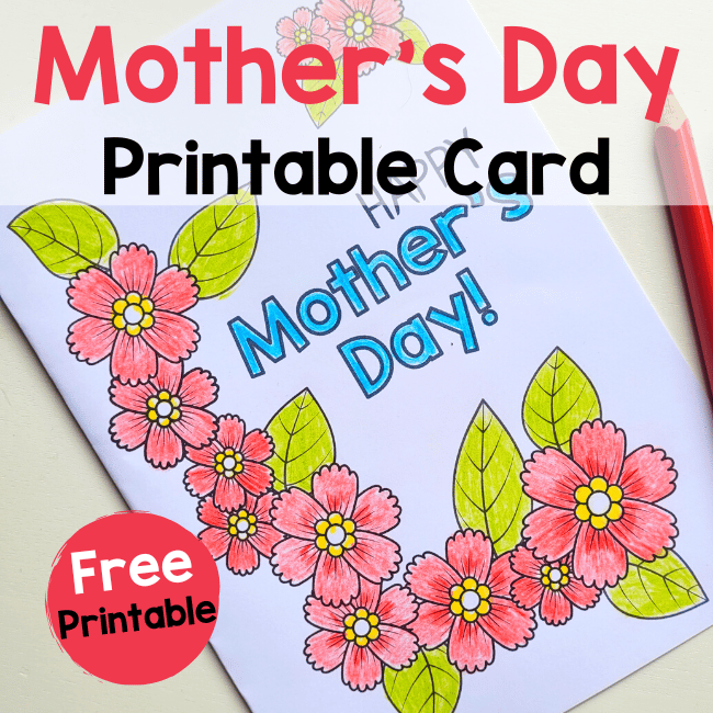 Printable Mother's Day Card to colour {Free printable}