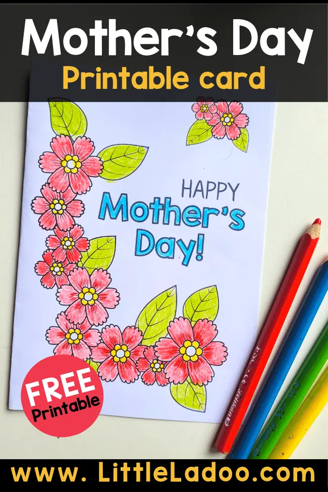 Printable Mother's Day Card to colour {Free printable}