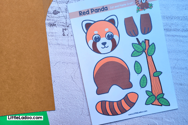 Print the Red panda Template to cut and paste