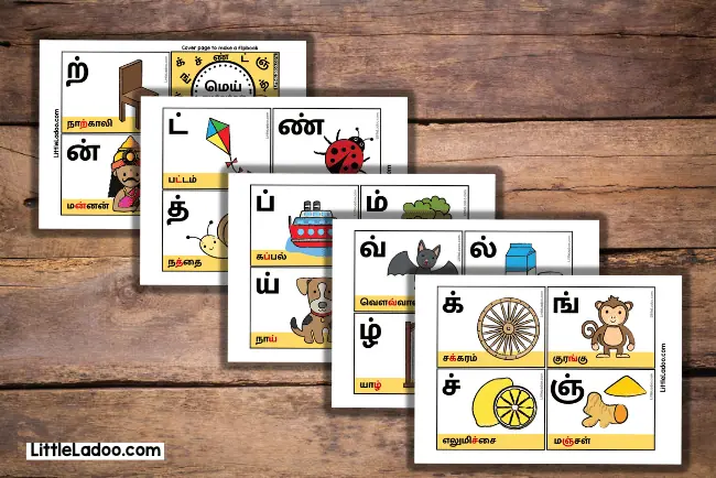 Tamil Consonants Flashcard Printable PDF