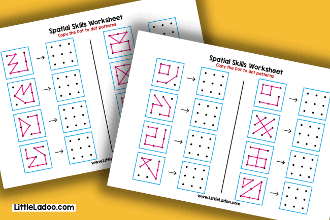 Dot to dot copy practive worksheets