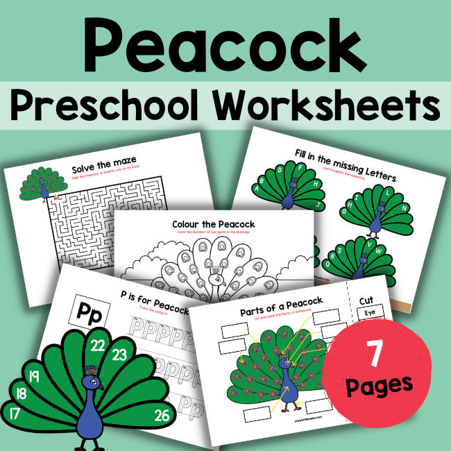 Peacock worksheets free printable
