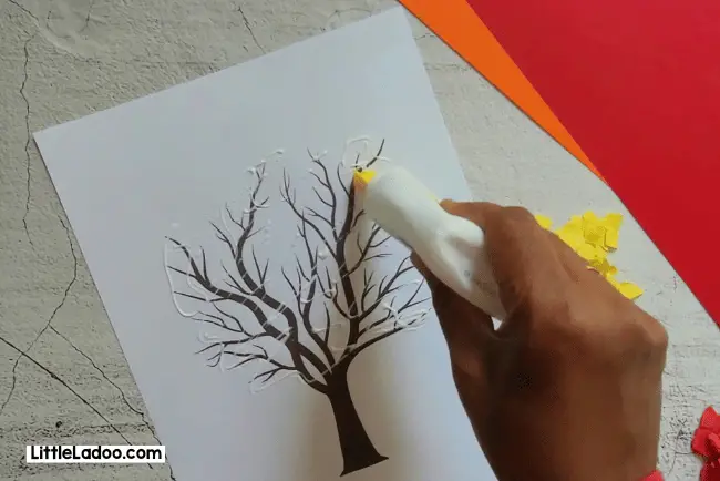 Tree template for Torn paper craft
