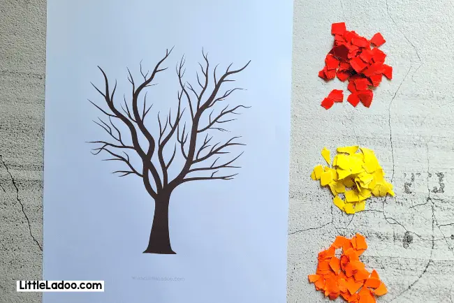 Free tree template for Fall tree craft