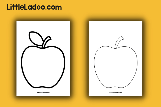 Apple outline Template printable for Arts and craft