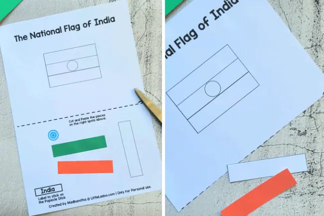 Cut and Paste India Craft for kids