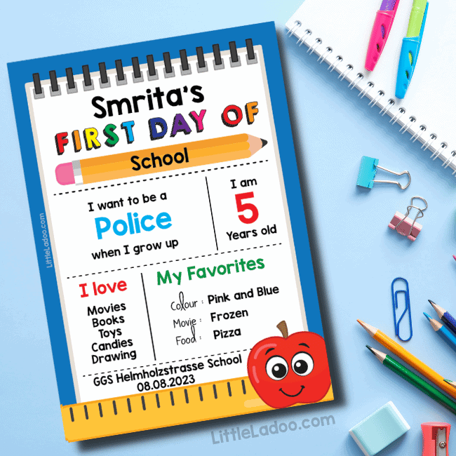 First Day Of School Template Free Printable 2021