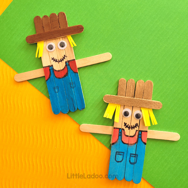 Popscicle Stick Scarecrow Craft for kids