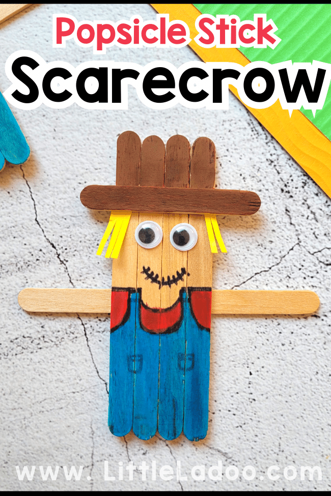 Popscicle Stick Scarecrow Craft for kids