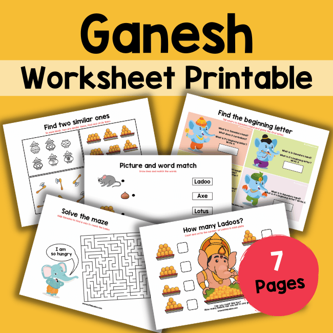 Ganesh Worksheets for Kids