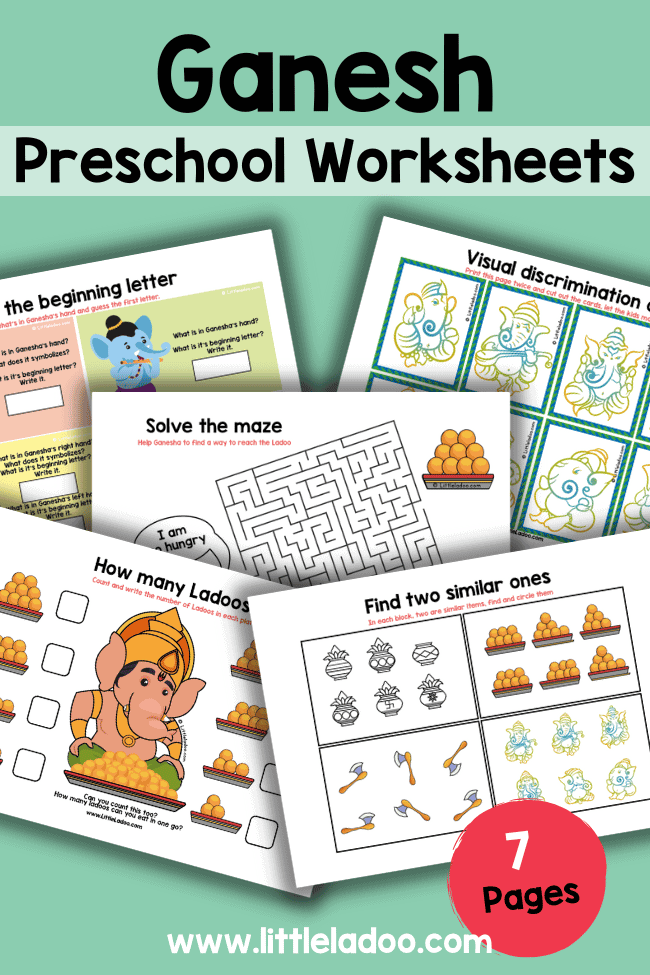 Ganesh Worksheets for Kids PDF Free