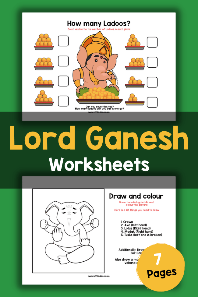 Ganesh Worksheets for Kids 