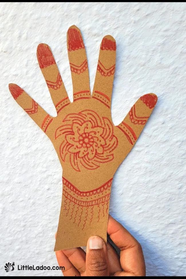 Handprint Henna Craft for kids