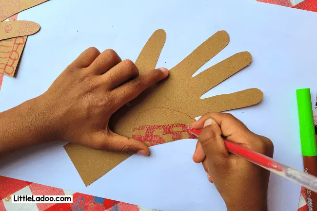 Handprint Henna Craft for kids