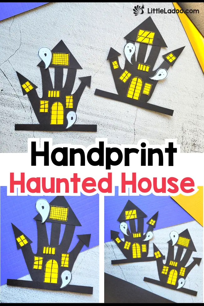 Handprint Haunted House {Free Template}