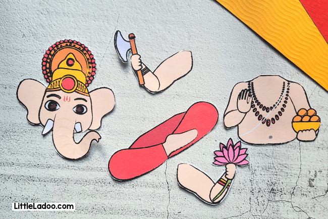Cutting the Lord Ganesh Craft pieces
