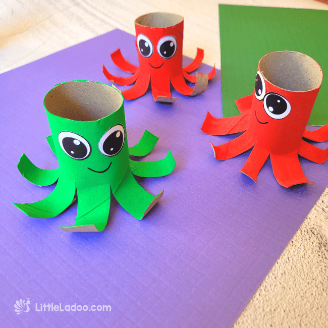 Easy to make Octopus paper roll craft