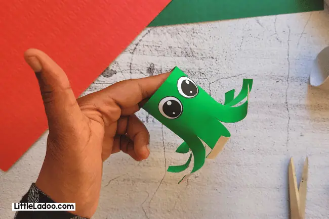 Green octopus with free eye template