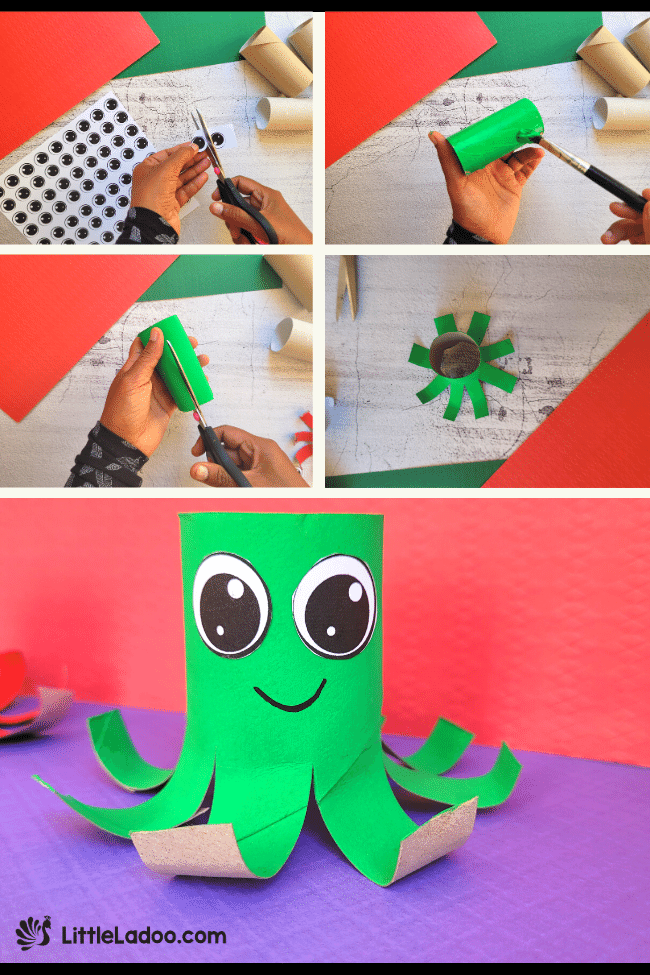 Step-by-step instruction for octopus craft