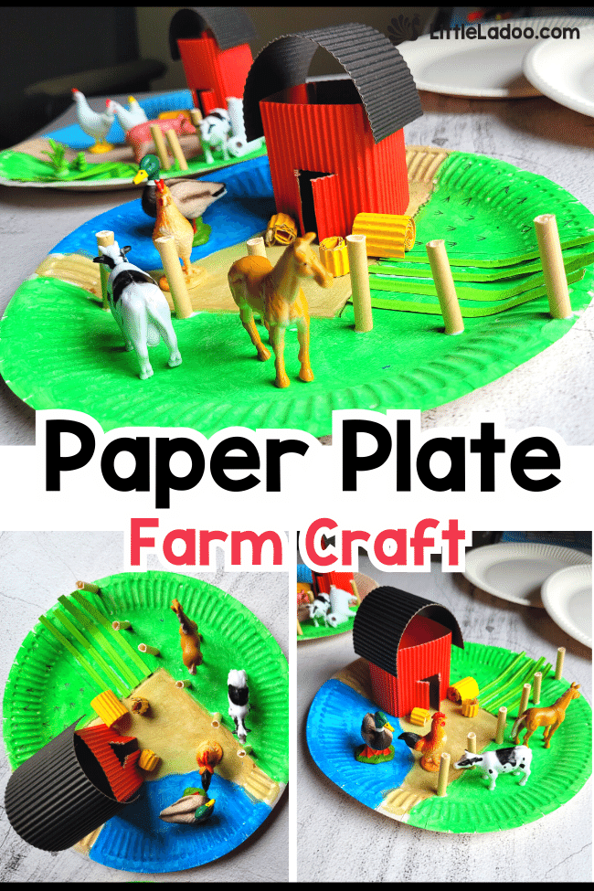 Easy 3D farm craft using paper plate